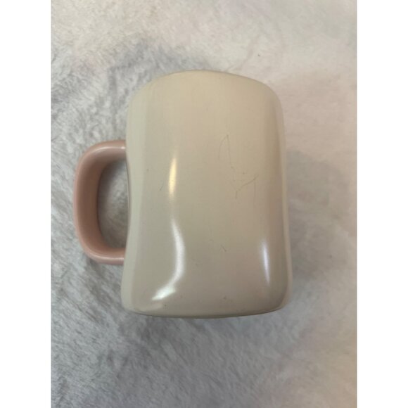 Rae Dunn Bee Positive Oversized Mug Soft Cream/baby Pink Gold writing - Picture 5 of 6